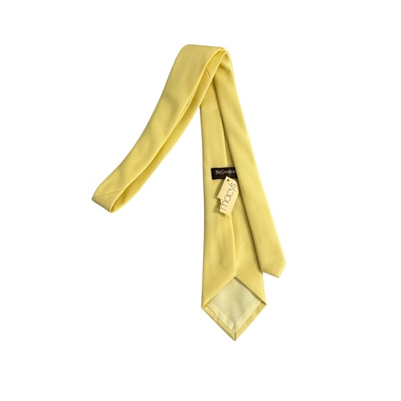 Yves Saint Laurent Neckwear Yellow Silk Blend Tie for Men - Picture 6 of 8